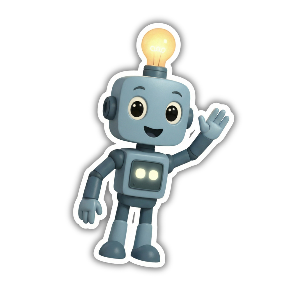 Glow the blue robot