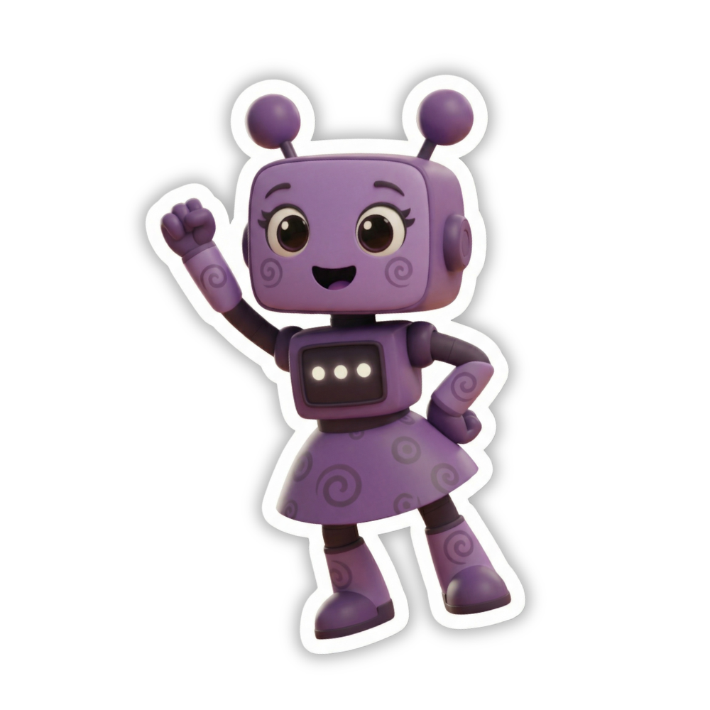 Whisk the purple robot